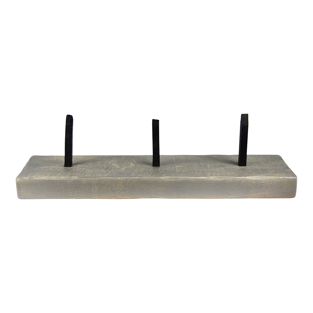 This multi coat hanger is perfect for small spaces, or to create a custom wall. Made with an authentic railway spike from the early 1900's, it can be mounted on any wall to hang coats, umbrellas, bags, hanging plants, etc. Mounting is easy - simply hang using the recess on the back. Its come with a set of screws and plugs