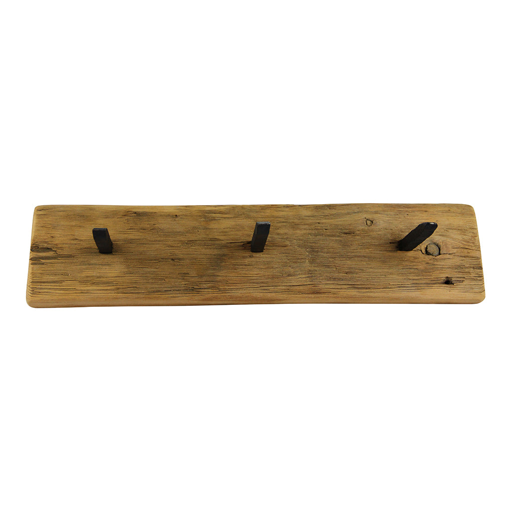This multi coat hanger is perfect for small spaces, or to create a custom wall. Made with an authentic railway spike from the early 1900's, it can be mounted on any wall to hang coats, umbrellas, bags, hanging plants, etc. Mounting is easy - simply hang using the recess on the back. Its come with a set of screws and plugs