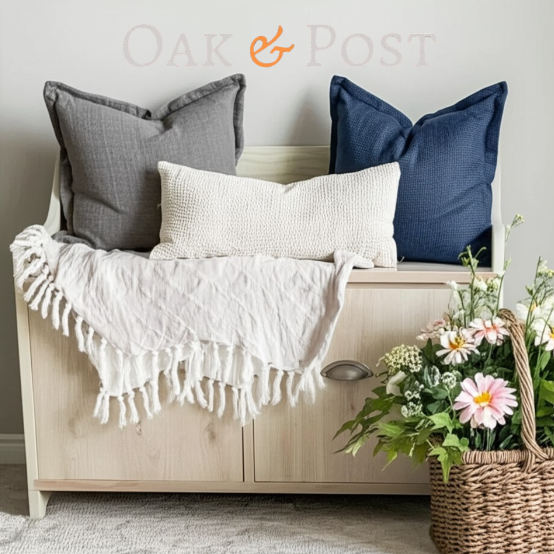 Rustic Entryway Bench with Storage Drawers – Reclaimed Canadian Ash | Farmhouse Vintage Hallway Seating