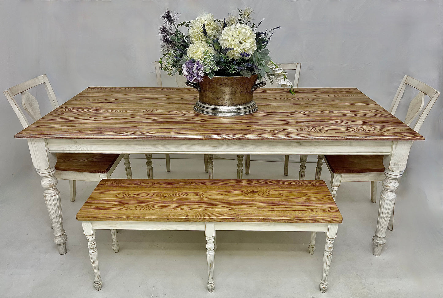 French Country Farmhouse Harvest Dining Table