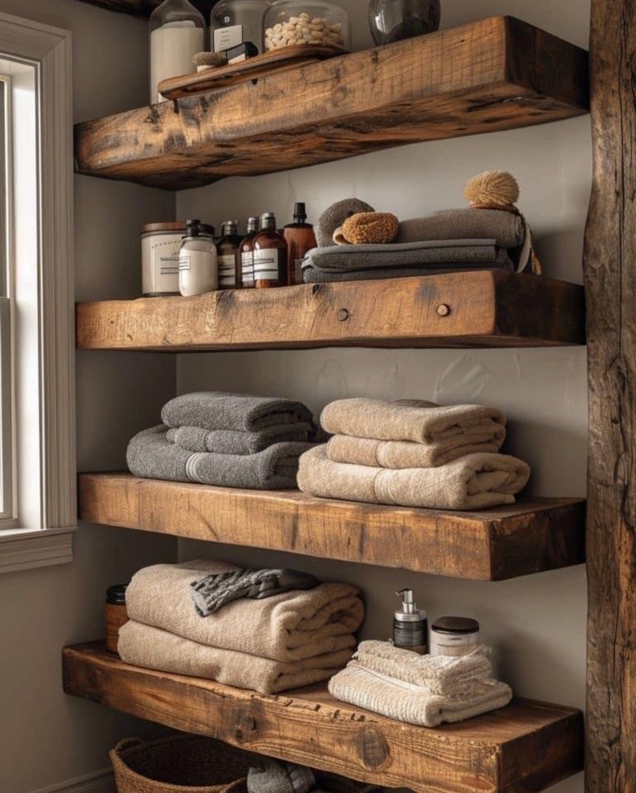 Shelf , Material - Barnwood or Ash Finish- Unfinished