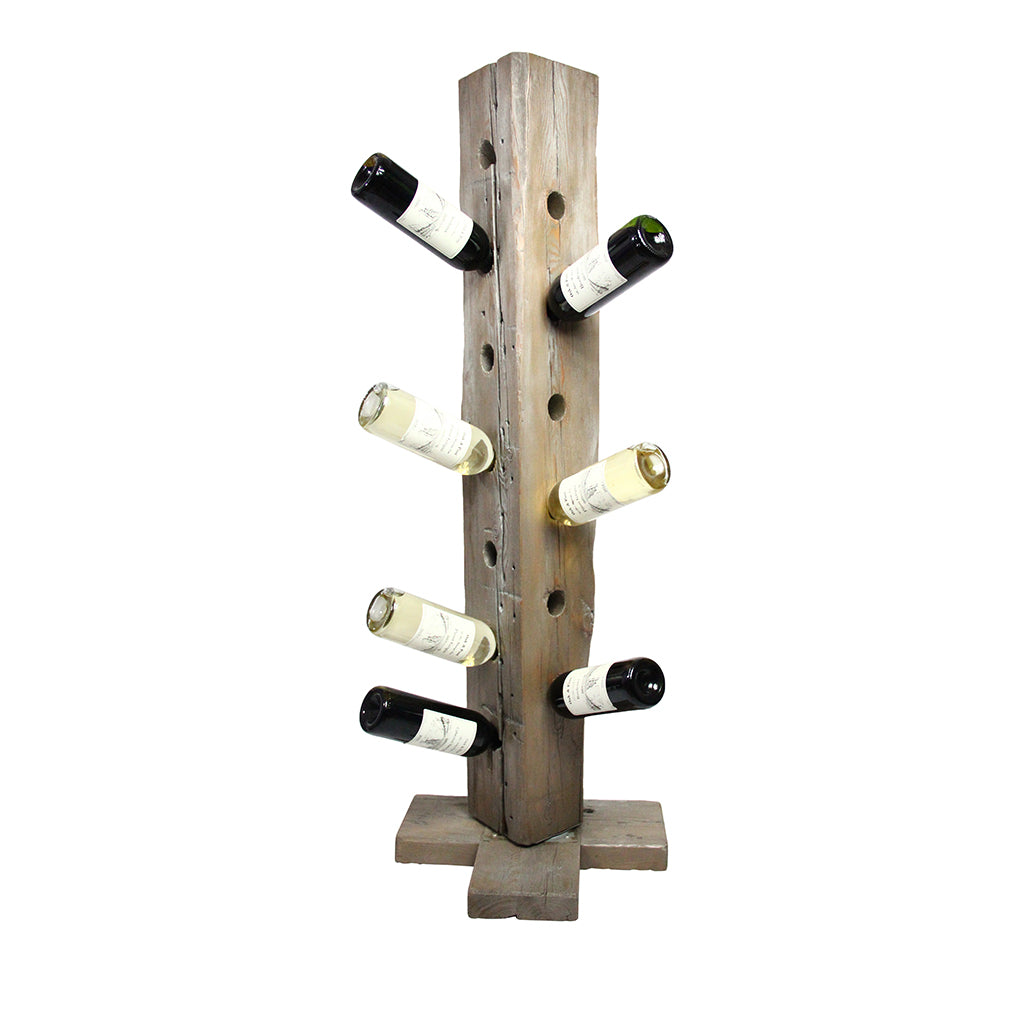 Reclaimed Wood Wine Rack- Single Wine Bottle - With